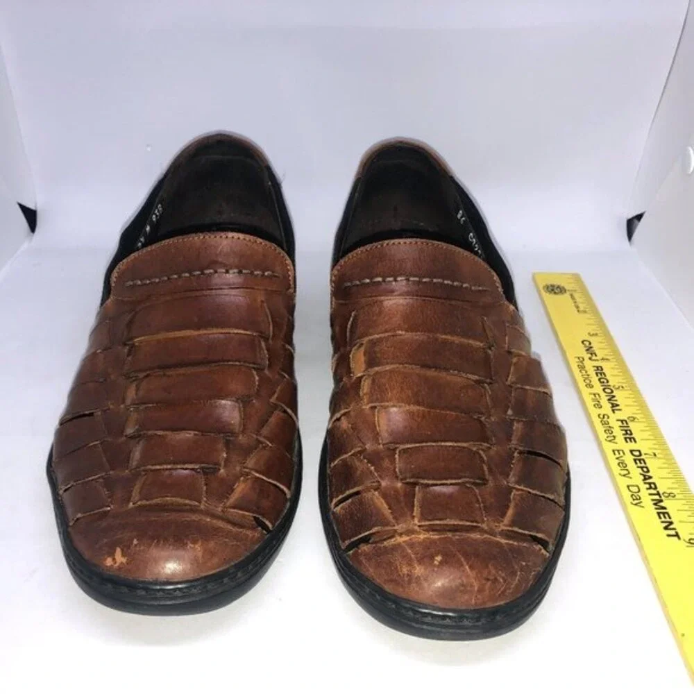 Bragano Italian Brown Leather Loafer Sandals Men's 8.5 - Picture 1 of 11